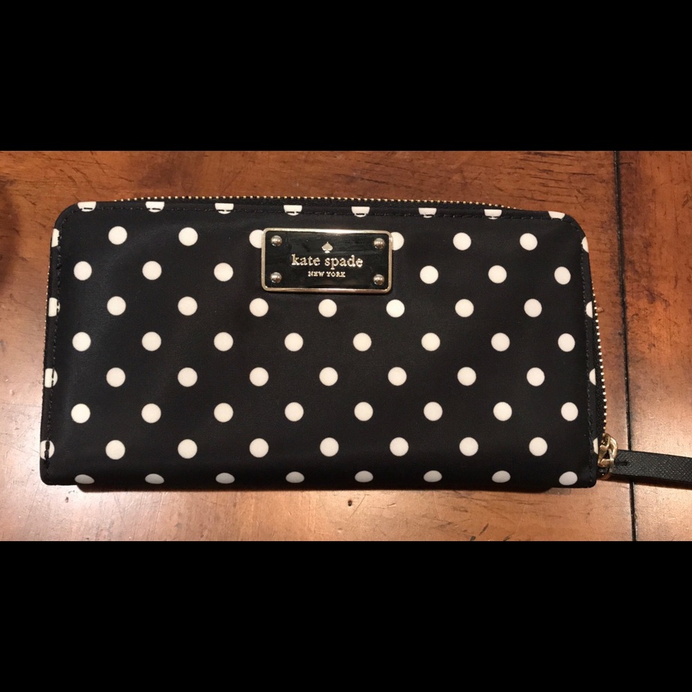 Kate Spade Black & White Polka-Dot Wallet